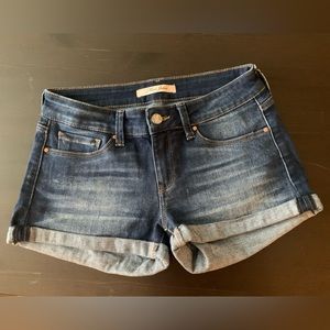 Dark denim short shorts